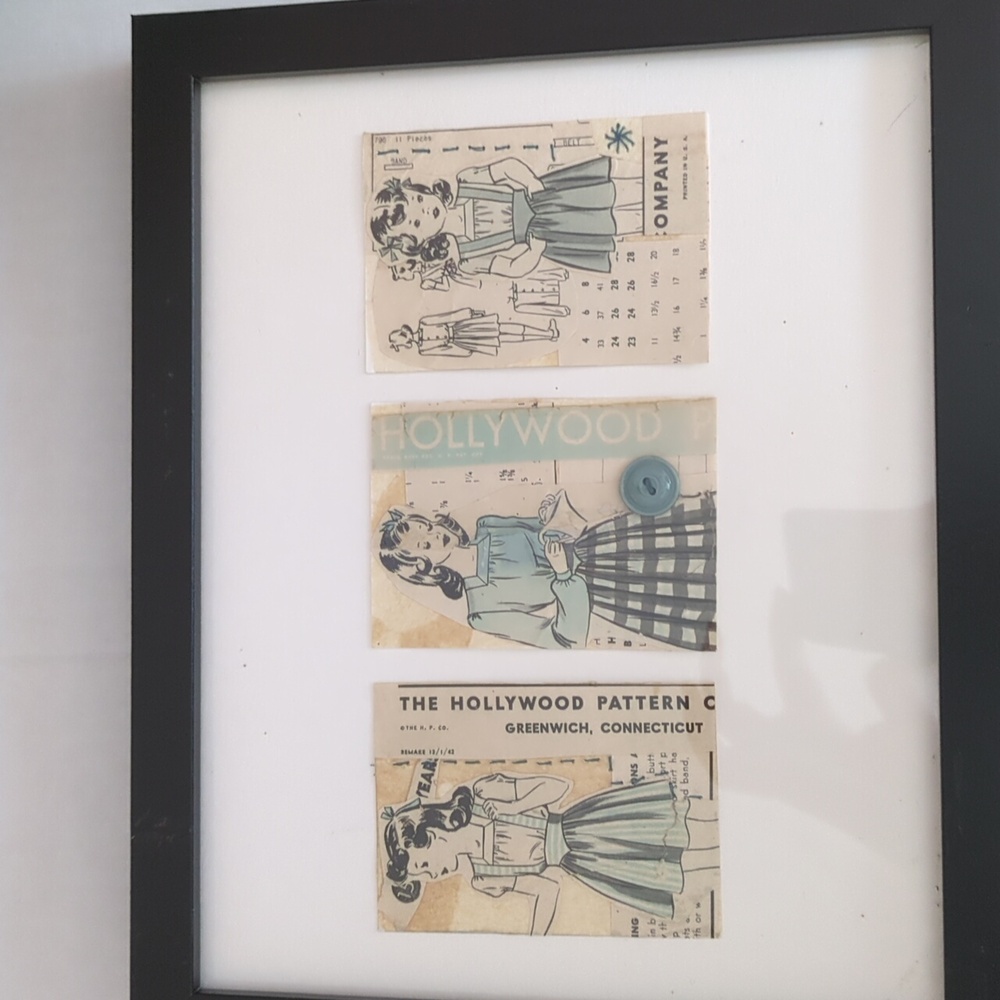 Artist trading card vintage pattern collage art